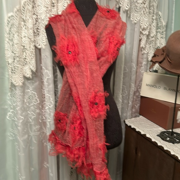 Acorn Accessories - Boho Beaded Appliqué Scarf by Acorn